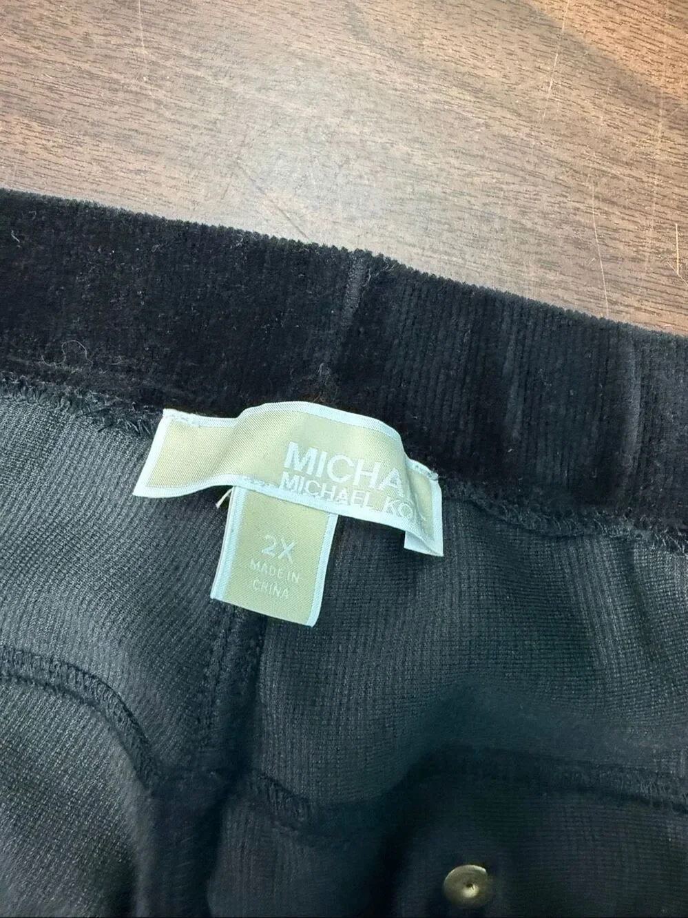 Michael Kors Black Stretch Corduroy Pants Womens Size 2X NEW WITH TAGS